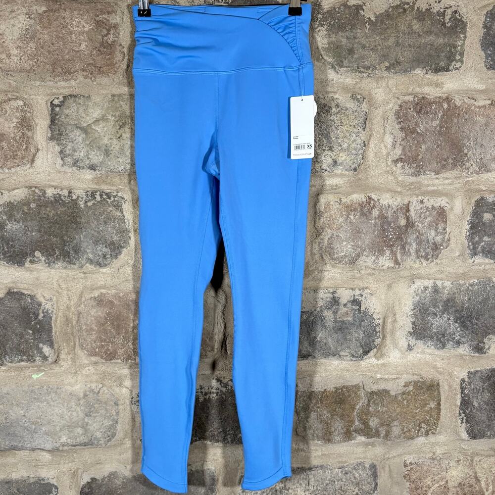 Yogalicious Lux Harmony Hi Rise Ankle Leggings Woman's XS Blue‎ Marina Ruched